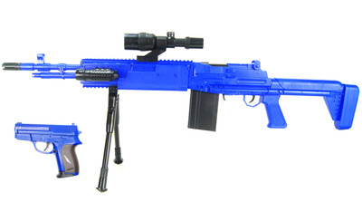 Cyma P1160 Spring M249 Support Rifle and Pistol Set in Blue