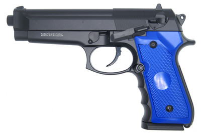 Double Eagle M296 Spring powered M92 Metal Pistol in blue