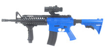 Right side profile of the Well D2810 M4 Fully Auto Electric BB Gun in Blue