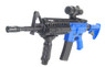 Front angled view of the Well D2810 M4 Fully Auto Electric BB Gun in Blue