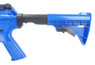 Close-up of the adjustable stock of the Well D2810 M4 Fully Auto Electric BB Gun in Blue