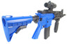 Rear-quarter perspective of the Well D2810 M4 Fully Auto Electric BB Gun in Blue