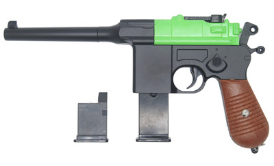 Galaxy G12 Broom Handle Mauser C96 Style pistol in Radioactive Green