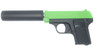 Galaxy G1A Full Metal BB Gun with Silencer in Radioactive Green