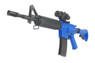 Front-facing angle of the Well D92 - M16 Carbine Fully automatic BB gun in Blue highlighting the barrel and scope.