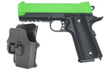 Galaxy G25H Full Scale Metal Pistol With Holster in Radioactive Green