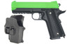 Galaxy G25H Full Scale Metal Pistol With Holster in Radioactive Green