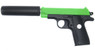 Galaxy G2A Full Metal Pistol with Silencer in Radioactive Green