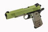 Raven M1911 MEU Gas Blowback Pistol in Camo with Green Top Slide