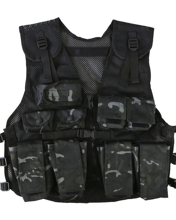 Kombat UK - Kids Tactical Assault Vest in Black camo - bbguns4less