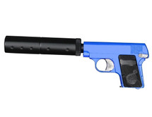 FC HG107 Colt 25 Gas Powered pistol with silencer in blue