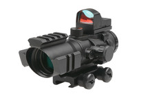Theta Optics Rhino illuminated 4X32 Scope with Micro Red Dot Sight