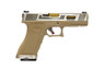 WE E Force T4 Custom EU17 GBB Pistol in Tan with Silver Slide