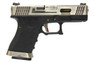 WE E Force T7 Custom EU19 GBB Pistol in Black With Silver Slide