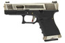 WE E Force T7 Custom EU19 GBB Pistol in Black With Silver Slide