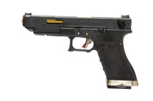 WE E Force T1 Custom G35 GBB Pistol in Black With Gold Barrel