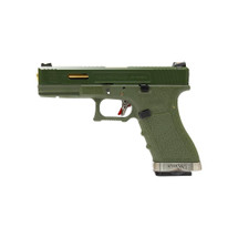 WE G Force T11 Custom EU17 GBB Pistol in Green With Gold Barrel
