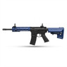 Cyma CM615 AEG Keymod hand-guard Rifle In blue, side profile showing rail, sights and magazine Cyma CM615 AEG Keymod hand-guard Rifle In blue, side profile showing rail, sights and magazine