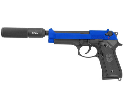 SRC SR92 Gas blowback pistol With Silencer in Blue