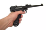 WE P08 Luger 8" Gas Blowback Pistol in Black