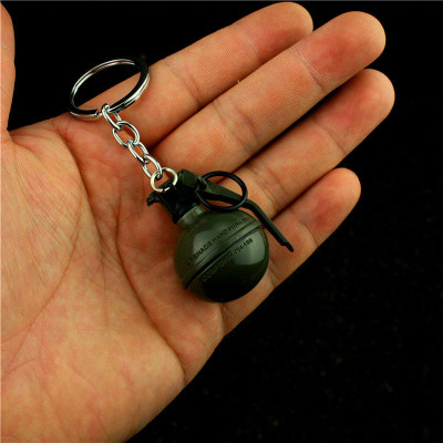 Grenade Keyring 3.5cm solid metal in Green/Black