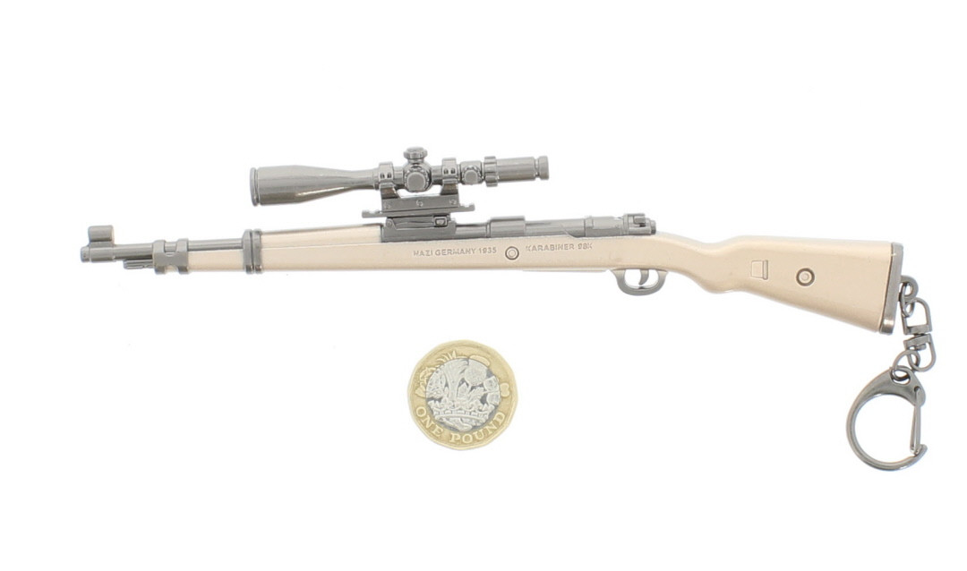 Key Holing Rifle Kar98 K Model Sniper Rifle Large Key Ring 18cm in Bronze - bbguns4less