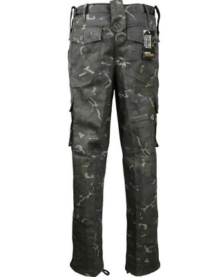 Kombat UK - Men's Camouflage Cargo Military Trousers in Black Camo