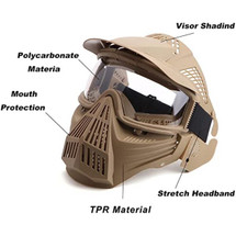 Wo Sport Tactical Jnr Full Face Mask Tan with Screen