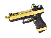 Vorsk EU17 Tactical Gas Blowback Pistol in Gold With BDS Sight (VGP-01-25-BDS)