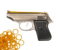 PPK Pistol Rubber Band Gun Full Metal in Silver