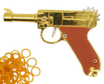 Luger Pistol Rubber Band Gun Full Metal in Gold
