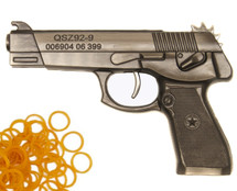 QSZ92-9 Pistol Rubber Band Gun Full Metal in Silver