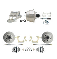 DBK5964-GMFS2-309 - 1959-1964 GM Full Size Front Disc Brake Kit (Impala, Bel Air, Biscayne) & 8" Dual Chrome Booster Conversion Kit w/ Flat Top Chrome Master Cylinder Left Mount Disc/ Drum Proportioning Valve Kit