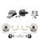 DBK5964LXB-GMFS2-709 - 1959-1964 GM Full Size Front Disc Brake Kit Black Powder Coated Calipers Drilled/Slotted Rotors (Impala, Bel Air, Biscayne) & 8" Dual Powder Coated Black Booster Conversion Kit w/ Aluminum Master Cylinder Left Mount Disc/ Drum