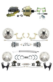 DBK59641012FSLX-GMFS2-211 - 1959-1964 GM Full Size Disc Brake Kit Drilled/Slotted Rotors (Impala, Bel Air, Biscayne) & 8" Dual Zinc Booster Conversion Kit w/ Cast Iron Master Cylinder Left Mount Disc/ Drum Proportioning Valve Kit