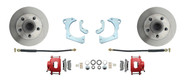 DBK5964R - 1959-1964 Full Size Chevy Complete Disc Brake Conversion Kit w/ Powder Coated Red Calipers