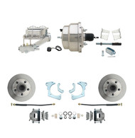 DBK6568-GMFS3-311 - 1965-1968 GM Full Size Front Disc Brake Kit (Impala, Bel Air, Biscayne) & 8" Dual Chrome Booster Conversion Kit w/ Chrome Master Cylinder Left Mount Disc/ Drum Proportioning Valve Kit