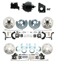 DBK6272834LX-BCK8536-1  - 1966-1970 B Body Front & Rear Disc Brake Conversion Drilled & Slotted Rotor Kit & O.E.M. Booster Conversion w/ Casting Numbers