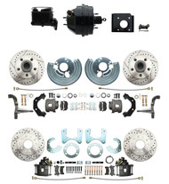DBK6272834LX-BCK8536-2 1966-70 B Body 71-74 E Body O.E.M. Style Front & Rear Drilled & Slotted Rotor Disc Brake Kit & Booster Conversion w/ Casting Numbers