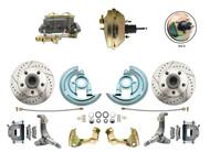 DBK6267LX-GM-233  - 1962-1967 Nova Power Disc Brake Conversion Kit Drilled & Slotted Rotors w/ 9" 3 Stud Booster