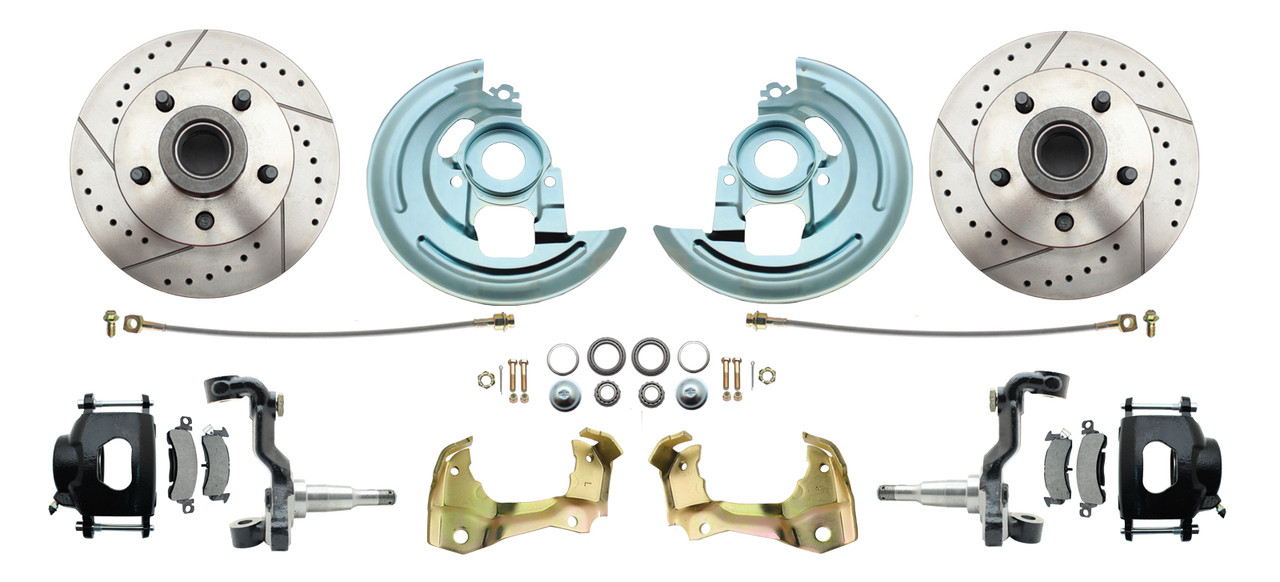 1968-1974 Chevy Nova Stock Spindle Kit with Caliper Brackets /& Backing Plates