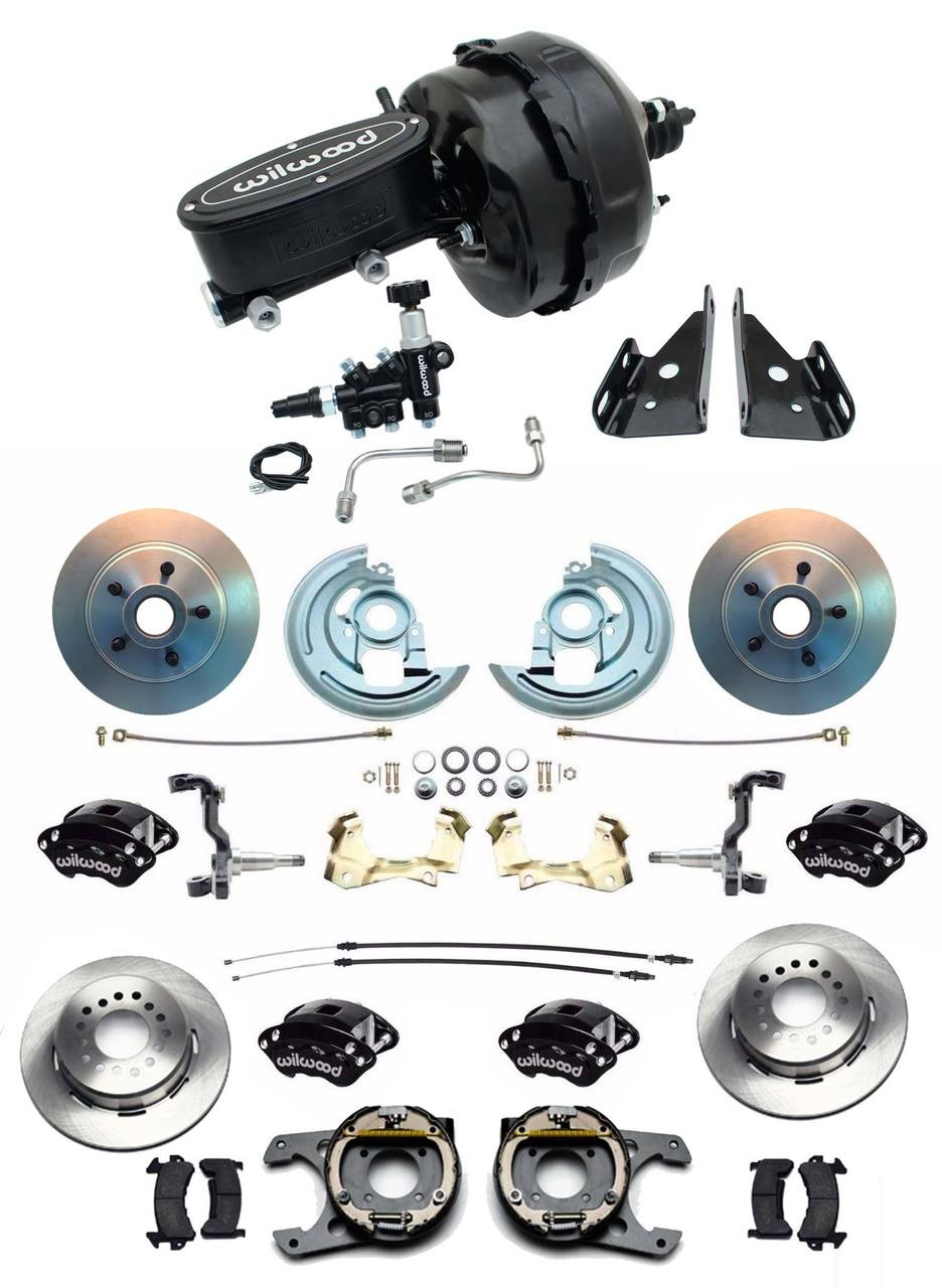 1964-72 Chevelle 8/" Dual Blk Booster Conversion Kit Wilwood Master Cylinder Kit
