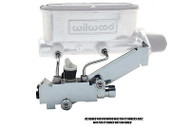 Chrome disc/drum proportioning valve kit for Wilwood oval aluminum tandem master cylinders. Includes left-side bracket, stainless lines & hardware.