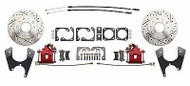 GM & Chevy 10 /12 Bolt Rear End Disc Brake Kit Non-Staggered Red Calipers