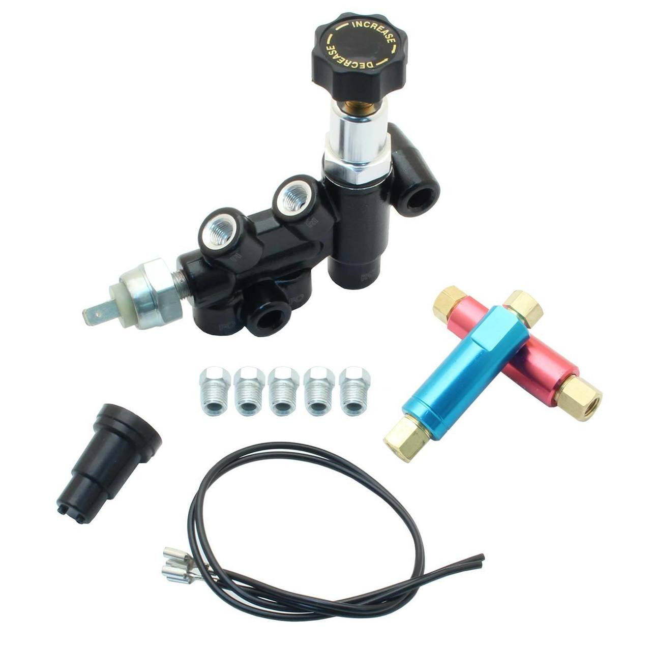 adjustable proportioning valve with 2lb & 10lb residual valve kit disc/drum 