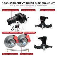 1963-70 Chevy Chevy C 10 GMC Front Disc Brake Kit Wilwood Calipers 9" Booster