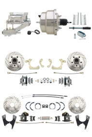 1955-58 Bel Air 4 Wheel Power Disc Brake Kit, Chrome | Pirate Jack | DBK55581012FSLX-GMFS1-329