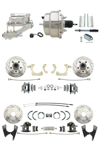 1955-58 Bel Air 4 Wheel Power Disc Brake Kit, Chrome | Pirate Jack | DBK55581012FSLX-GMFS1-329