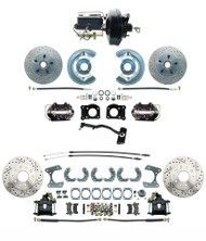 1967-69 Mustang Front & Rear Disc Conversion D/S Rotors & BLACK PC Calipers