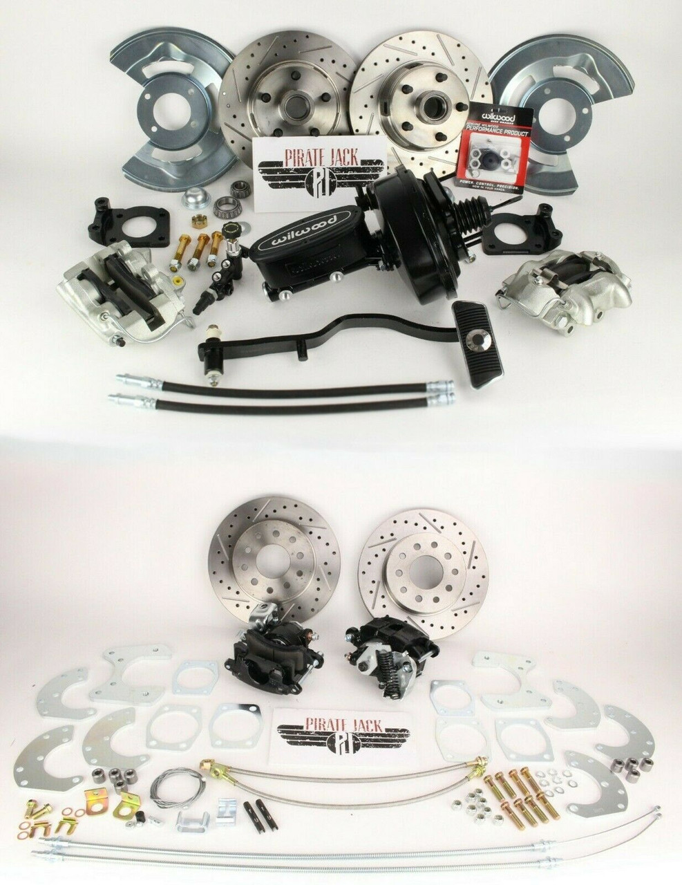 rear disc brake conversion kits on 1967 70 Ford Mustang Front Rear Disc Brake Kit Wilwood Master Drilled Slotted Pirate Jack